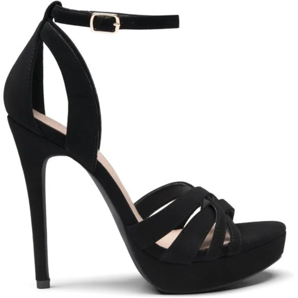 Women's Platform Stiletto Heels Open Toe Ankle Strappy High Heels Sandals Shoes - Picture 2 of 7